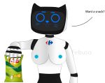  absurd_res anthro breasts carrefour domestic_cat febuso felid feline felis female hi_res kerfus lay&#039;s machine mammal owo robot solo 