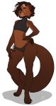  2022 4_toes 5_fingers alpha_channel anthro bikini breasts brown_body brown_fur brown_hair brown_nose camel_toe clothed clothing cocked_hip digital_media_(artwork) ear_piercing ear_ring euplerid eyebrows eyelashes feet female fingers fossa fur hair hi_res kittydee looking_at_viewer mammal midriff navel orange_eyes piercing ring_piercing simple_background slim small_breasts smile swimwear toes transparent_background 