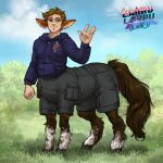  bottomwear cargo_pants centaur clothed_taur clothing equid equid_taur furgonomics hi_res hoodie humanoid_taur larru-larru mammal mammal_taur pants taur topwear 