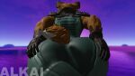  alkai anthro butt canid canine epic_games fennix_(fortnite) fortnite fox grip hi_res male mammal solo thick_thighs video_games 