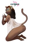  2022 anthro barefoot brown_body butt catober catober_2022 clothing curvy_figure digital_drawing_(artwork) digital_media_(artwork) digital_painting_(artwork) disney disney&#039;s_aladdin egyptian egyptian_headdress eyeshadow feet felid feline feliscede female gesture green_eyes hair hourglass_figure long_hair long_tail looking_at_viewer makeup mammal mirage_(disney) pinup pose smug solo steepled_fingers tagme tail_tuft thick_thighs translucent translucent_clothing tuft wide_hips 