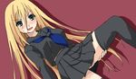  blonde_hair ekra komori_kiri long_hair sayonara_zetsubou_sensei school_uniform serafuku solo thighhighs 