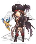  artist_request atlantica_online bird blue-and-yellow_macaw dual_wielding eyepatch hat holding macaw parrot pirate rapier solo sword torn_clothes tricorne weapon 