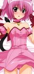  absurdres animal_ears blush bow breasts cat_ears choker detached_sleeves gloves highres lactation lactation_through_clothes magical_girl mew_ichigo momomiya_ichigo nipples pink_choker pink_eyes pink_hair puffy_detached_sleeves puffy_sleeves red_gloves see-through small_breasts solo sugimura_tomokazu tail tail_bow tokyo_mew_mew wet wet_clothes 