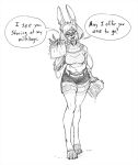  2020 anthro bottomwear breasts clothing comictf dialogue english_text eyewear female glasses holding_milk_bag lagomorph lazuli_delarosa legwear leporid looking_at_viewer mammal milk_bag rabbit shirt shorts simple_background smile solo square_glasses standing text thigh_highs topwear white_background 