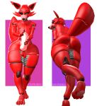  3d_(artwork) animatronic anthro anus balls butt canid canine digital_media_(artwork) erection eye_patch eyewear five_nights_at_freddy&#039;s fox foxy_(fnaf) fur genitals hi_res isthatweirdguy looking_at_viewer machine male mammal nipples nude penis robot scottgames simple_background solo source_filmmaker thick_thighs video_games wide_hips 