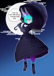  absurd_res anthro blush bow_ribbon clothing corset dress footwear goth gothic_lolita hi_res high_heels kyle_walden lace lagomorph leporid lingerie lolita_(fashion) male mammal rabbit solo speech_bubble topwear umbrella vapplepie 