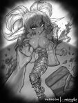  areola armor big_breasts breasts broken_armor cleavage clothed clothing defeated duo feet female genitals hi_res huge_breasts human humanoid humanoid_pointy_ears imminent_rape inverted_nipples league_of_legends leg_grab long_ears male male/female mammal mayhem_(artist) monochrome nipples on_ground pigtails poppy_(lol) pussy riot_games thick_thighs torn_clothing video_games yordle 