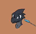  animated anthro axentooth candy countershade_neck countershading dessert eating eyes_closed food head_spikes headshot_portrait lollipop low_res male open_mouth portrait reptile scalie smile solo sound_effects spikes spikes_(anatomy) swallowing text thumbnail 
