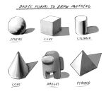  among_us among_us_eyes_(meme) cone crewmate_(among_us) cube cylinder deju_arts english_text geometry greyscale how_to meme monochrome no_humans orb pyramid_(geometry) simple_background white_background 