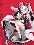 1girl flat_chest frilled_sleeves frills highres horns legwear_garter long_hair official_art pale_skin phase_connect remilia_nephys ribbon tail twintails virtual_youtuber waist_cape white_hair wings 