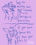  anthro canid canine cervid comic dialogue_box fox hi_res hybrid mammal sketch tolng tolnga 