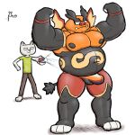  1:1 absurd_res alanottaviano anthro barazoku belly bulge chubby_male clothing emboar fur generation_5_pokemon hi_res male male/male mammal musclegut muscular muscular_male nintendo overweight overweight_male pokemon pokemon_(species) solo suid suina video_games 