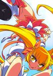  action bad_id bad_pixiv_id blonde_hair bow cure_sunshine heartcatch_precure! hisakawa_chin kneepits long_hair magical_girl myoudouin_itsuki orange_bow orange_skirt precure skirt solo twintails very_long_hair yellow_eyes 