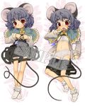  animal_ears bad_id bad_pixiv_id blush dakimakura eyebrows feet grey_hair harukaze_unipo jewelry mouse_ears mouse_tail multiple_views nazrin panties pendant red_eyes sample short_hair socks sports_bra tail touhou underwear undressing 