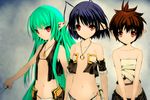  child colorized elf flat_chest hitomaru long_hair midriff multiple_girls original pointy_ears serious short_hair 