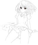  greyscale maruyama misaka_mikoto monochrome panties pantyshot skirt solo sweater_vest to_aru_kagaku_no_railgun to_aru_majutsu_no_index underwear 