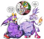  abdominal_bulge after_vore anthro belly big_belly blaze_the_cat dialogue female female_pred group hi_res internal jet_the_hawk killboo male male/female oral_vore same_size_vore sega silver_the_hedgehog sonic_riders sonic_the_hedgehog_(series) speech_bubble vore wave_the_swallow 