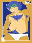  absurd_res anthro armpit_hair belly body_hair bulge chest_hair chubby_male clothing dragon hi_res koopa koopaling lizard ludwig_von_koopa male mario_bros mr.brapion nintendo pubes reptile scalie solo super_smash_bros. underwear video_games 