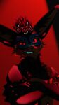  absurd_res anthro black_body black_fur blender_(software) blender_cycles blue_body blue_fur fur hi_res huge_filesize kaminofox male red_body red_eyes red_fur rexouium solo tan_body tan_fur 