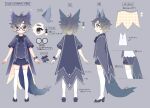  1boy :3 animal_ears bangs bkub_(vtuber) black-framed_eyewear black_bow black_eyes blonde_hair blue_footwear blue_hair blue_shirt blue_shorts blue_tail bow bowtie color_guide commentary_request eyes_visible_through_hair eyewear_removed eyewear_visible_through_hair full_body glasses grey_background grey_hair high_heels highres indie_virtual_youtuber male_focus multicolored_hair multiple_views okogemaru_nekosuke over-kneehighs reference_sheet round_eyewear school_uniform second-party_source shirt short_eyebrows short_hair shorts simple_background single_wrist_cuff smile socks standing swept_bangs thighhighs translation_request virtual_youtuber white_socks wrist_cuffs 