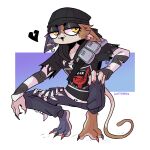  &gt;:3 &lt;/3 2022 3_toes :3 absurd_res anthro artist_name bandolier barefoot beanie black_beanie black_body black_clothing black_eyeshadow black_fur black_heart black_hoodie black_topwear bottomwear brown_body brown_fur calico_cat cel_shading cellphone claws clothing colored_claws crouching denim denim_clothing domestic_cat ear_piercing epic_games eyeshadow feet felid feline felis female finger_claws fish_hook fish_hook_piercing fortnite full-length_portrait fur half-closed_eyes hand_on_knee hand_on_leg hat headgear headwear hi_res hoodie jeans jewelry log_draws logishere long_sleeves looking_at_viewer makeup mammal meow_skulls_(fortnite) mottled multicolored_body multicolored_fur narrowed_eyes necklace noseless open_:3 pants phone piebald piercing portrait print_clothing print_hoodie print_topwear sardine_tin shaded shirt simple_background smartphone solo striped_sleeves toe_claws toes topwear torn_bottomwear torn_clothing torn_jeans torn_pants torn_sleeves undershirt video_games wallet_chain white_background white_body white_fur yellow_eyes 