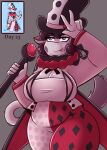  absurd_res animal_humanoid big_breasts bovid bovid_humanoid bovine bovine_humanoid bovine_tail breasts clothing costume dressuptober eva_(reygunpocket) female female_focus hi_res humanoid mammal mammal_humanoid reygunpocket_(artist) shortstacked tail 