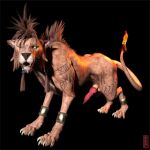  2022 3d_(artwork) animal_genitalia anklet balls claws digital_media_(artwork) erection felid feral final_fantasy final_fantasy_vii fire flaming_tail genitals hair hi_res jewelry knot lion looking_at_viewer male mammal mane one_eye_closed open_mouth pantherine penis red_xiii short_hair simple_background solo spiky_hair square_enix tan_body tattoo teeth ugnaughtsden video_games yellow_eyes 