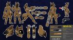  2022 abs absurd_res anthro butt camo cybernetics cyborg foxixus gatling_gun gun handgun hi_res machine machine_gun male minigun model_sheet pistol plantigrade protogen ranged_weapon rocket solo standing weapon 