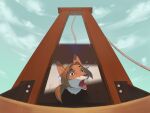  absurd_res anthro canid canine decapitation execution fox guillotine hi_res kuroi_kamome low-angle_view mammal snuff solo 