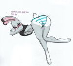  anthro ass_up big_breasts big_butt blush breasts butt clothing disney female hi_res judy_hopps pace-maker panties solo thick_thighs underwear underweat zootopia 