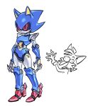  absurd_res anthro badnik blue_body canid canine duo fox handles hi_res machine male mammal metal_sonic miles_prower red_eyes robot sega silver_body sonic_the_hedgehog_(series) sparkydb standing warning_label 