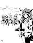  6+girls animal_ears antlers armband bangs camera ceres_fauna cloud feather_hair_ornament feathers hair_ornament hakos_baelz hammer holocouncil hololive hololive_english horns irys_(hololive) limiter_(tsukumo_sana) long_hair looking_at_viewer monochrome mouse_ears mouse_girl multiple_girls nanashi_mumei ouro_kronii photographer planet_hair_ornament pointy_ears ponytail pose single_thighhigh sun sunglasses taka_t thighhighs tsukumo_sana twintails very_long_hair virtual_youtuber 