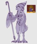  absurd_res alternate_species anthro avian beak bikini bird bird_feet clothing egyptian egyptian_headdress female furrification hi_res paul_0w0 purple_body solo swimwear temple_glider 