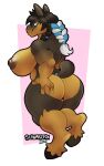  anthro big_breasts breasts brown_body brown_fur equid equine female fur genitals hi_res horse mammal multicolored_body multicolored_fur nipples nude schwarzfox simple_background smile solo thick_thighs two_tone_body two_tone_fur yellow_eyes 