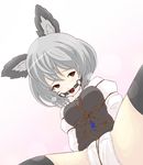  animal_ears bad_id bad_pixiv_id ball_gag bdsm black_legwear blush bondage bound breast_bondage breasts crotch_rope gag gagged grey_hair jewelry medium_breasts nazrin panties pendant red_eyes saliva shibari short_hair solo thighhighs touhou tsuttsu underwear 