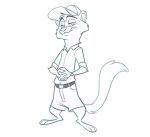  2022 anthro barefoot baseball_cap belt birchly bottomwear clasped_hands clock clothing digital_drawing_(artwork) digital_media_(artwork) domestic_ferret eyebrows facial_tuft feet hat headgear headwear hi_res lidded_eyes long_tail looking_at_viewer male mammal meme mustela mustelid musteline shirt shorts simple_background sketch smile smug solo tagme tail_tuft topwear true_musteline tuft watch white_background you_know_i_had_to_do_it_to_em 