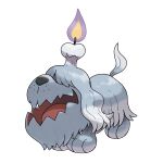  absurdres candle dog fangs fire full_body greavard highres official_art open_mouth pokemon pokemon_(creature) pokemon_(game) pokemon_sv solo transparent_background 