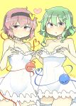  2girls 5th_grade_loli breasts dress green_hair heart komeiji_koishi komeiji_satori matsu_kitsune multiple_girls pink_hair touhou white_dress 