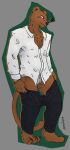  2022 animal_humanoid anthro belt blush bottomwear bottomwear_down briefs brown_body brown_fur bulge business_casual businesswear butt clothed clothing digital_drawing_(artwork) digital_media_(artwork) dress_shirt embarrassed euplerid euplerid_humanoid flustered fossa fossa_humanoid fossa_tail fur genitals humanoid male mammal mammal_humanoid open_bottomwear open_clothing open_pants pants pants_down partially_clothed shaded shirt signature simple_background solo solo_focus spicyfish157 topwear underwear 