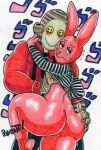  1:1 2020 31_minutos anthro biceps big_butt big_dom_small_sub blush butt butt_grab clothed clothing dominant duo fondling hand_on_butt humanoid jojo&#039;s_bizarre_adventure juan_carlos_bodoque lagomorph leporid male male/male mammal muscular_dom_slim_sub necktie nipple_fetish nipple_play parasitedeath partially_clothed rabbit size_difference thick_thighs tulio_(31_minutos) 