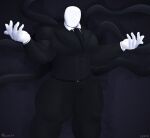  absurd_res balls big_balls big_body big_pecs big_penis clothed clothing creepypasta digital_media_(artwork) erection genitals hi_res humanoid looking_at_viewer luvian_art male muscular muscular_male pecs penis simple_background slenderman solo solo_focus tentacles video_games 