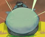  absurd_res anthro armor belly belly_inflation big_belly fish hi_res inflation male marine nintendo overweight salmonid_(splatoon) solo splatoon steelhead video_games zephy_03 