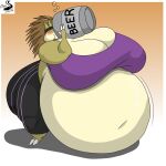  alcohol anthro beer belly beverage big_belly big_breasts big_butt blush breasts bubble butt chrisandcompany claws clothed clothing drinking drunk drunk_bubble female fully_clothed generation_1_pokemon hi_res huge_breasts huge_butt hyper hyper_belly hyper_breasts morbidly_obese morbidly_obese_female navel nintendo obese obese_female overweight overweight_female pokemon pokemon_(species) sandpancake sandslash solo substance_intoxication thick_thighs video_games weight_gain 