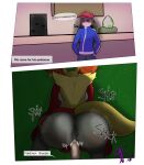  annoyed anthro anthro_penetrated big_butt breasts breeding_mount breeding_stand butt calem_(pok&eacute;mon) canid canine delphox doggystyle duo egg female female_on_human first_person_view from_behind_position fur generation_6_pokemon genitals hi_res human human_on_anthro human_penetrating human_penetrating_anthro humanoid_genitalia humanoid_penis interspecies male male/female male_on_anthro mammal nintendo npc_trainer outdoor_sex outside outside_sex penetration penis pokemon pokemon_(species) pokephilia raised_tail sex side_boob sound_effects tad_shummar_(artist) thick_thighs video_games waiting waiting_room watermark wide_hips 