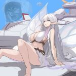  1girl albion_(azur_lane) albion_(gundam) azur_lane blue_eyes breasts gundam gundam_0083 highres kou_uraki large_breasts long_hair oregano_(olgn_eao) pointy_ears white_hair 