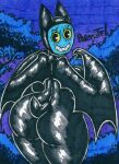  2020 adorabat aged_up alternate_form anthro back_boob big_breasts big_butt blue_body blue_fur breasts butt butt_focus cartoon_network chiropteran clothing curvy_figure cute_fangs female fur hi_res latex looking_at_viewer looking_back mammal mao_mao:_heroes_of_pure_heart marker_(artwork) nude outside parasitedeath portrait rubber rubber_clothing rubber_suit side_boob signature smile solo spread_wings standing teeth thick_thighs three-quarter_portrait traditional_media_(artwork) voluptuous wide_hips wings yellow_eyes 