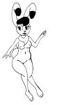  alien anthro biped boko breasts female fur genitals lagomorph leporid mammal monochrome navel nipples nude open_mouth osamu_tezuka pussy rabbit reddragonkan simple_background solo the_amazing_3 traditional_media_(artwork) 