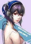  bad_id bad_pixiv_id bare_shoulders cable copyright_name cyborg ghost_in_the_shell ghost_in_the_shell_stand_alone_complex headset kusanagi_motoko lieqi_hun lips looking_at_viewer purple_hair red_eyes short_hair solo upper_body 