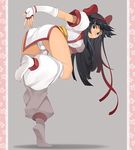  bent_over black_hair blue_eyes bow cameltoe from_behind hair_bow hair_ribbon hairband kosame_daizu long_hair looking_back nakoruru panties red_bow ribbon samurai_spirits solo underwear 